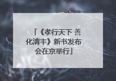 《孝行天下 善化清丰》新书发布会在京举行
