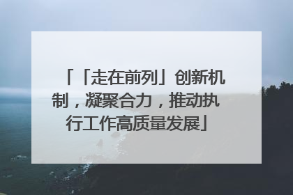 「走在前列」创新机制，凝聚合力，推动执行工作高质量发展