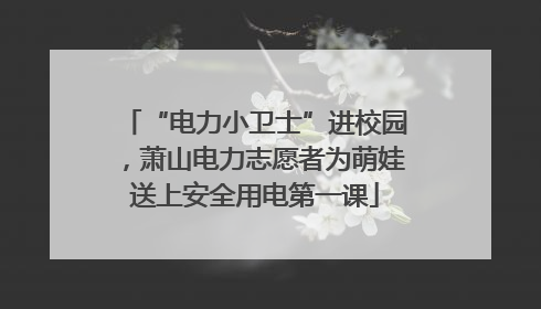 “电力小卫士”进校园，萧山电力志愿者为萌娃送上安全用电第一课