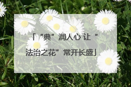 “典”润人心 让“法治之花”常开长盛