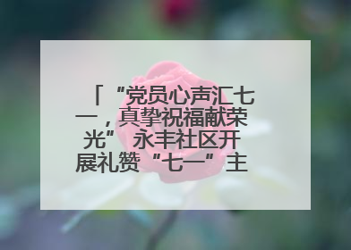 “党员心声汇七一，真挚祝福献荣光” 永丰社区开展礼赞“七一”主题党日活动