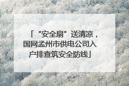 “安全扇”送清凉，国网孟州市供电公司入户排查筑安全防线