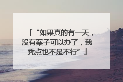 “如果真的有一天，没有案子可以办了，我秃点也不是不行”