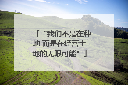 “我们不是在种地 而是在经营土地的无限可能”
