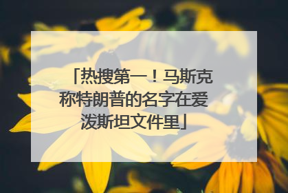热搜第一！马斯克称特朗普的名字在爱泼斯坦文件里