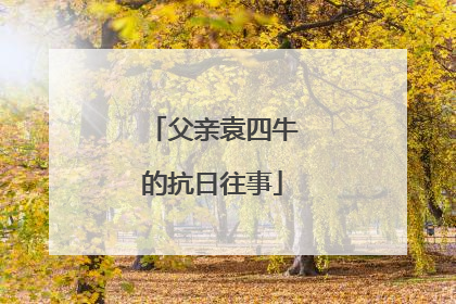 父亲袁四牛的抗日往事