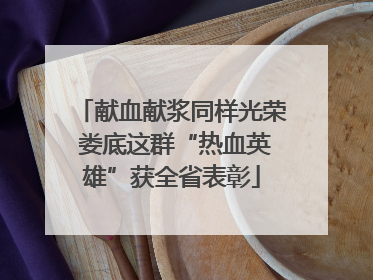 献血献浆同样光荣 娄底这群“热血英雄”获全省表彰
