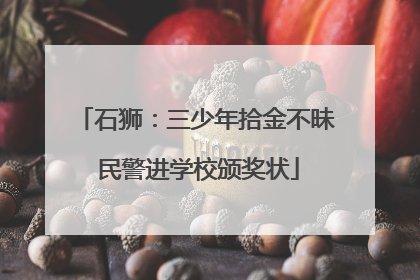 石狮：三少年拾金不昧 民警进学校颁奖状