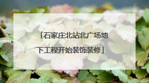 石家庄北站北广场地下工程开始装饰装修