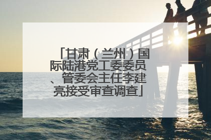 甘肃（兰州）国际陆港党工委委员、管委会主任李建亮接受审查调查