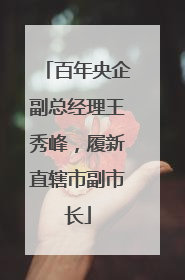 百年央企副总经理王秀峰，履新直辖市副市长