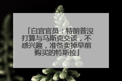 白宫官员：特朗普没打算与马斯克交谈，不感兴趣，准备卖掉早前购买的特斯拉