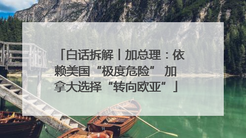 白话拆解丨加总理：依赖美国“极度危险” 加拿大选择“转向欧亚”