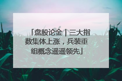 盘股论金｜三大指数集体上涨，兵装重组概念遥遥领先