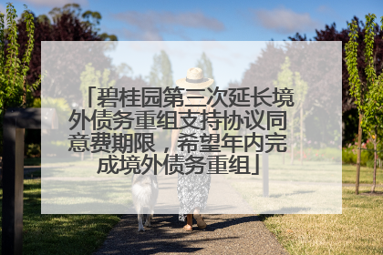 碧桂园第三次延长境外债务重组支持协议同意费期限，希望年内完成境外债务重组