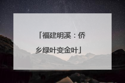 福建明溪：侨乡绿叶变金叶