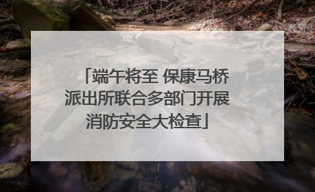 端午将至 保康马桥派出所联合多部门开展消防安全大检查