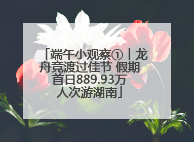 端午小观察①丨龙舟竞渡过佳节 假期首日889.93万人次游湖南