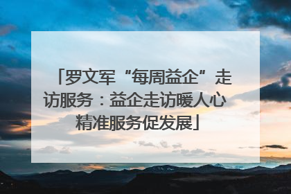 罗文军“每周益企”走访服务：益企走访暖人心 精准服务促发展