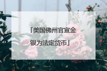 美国佛州官宣金银为法定货币