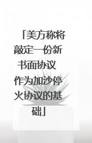 美方称将敲定一份新书面协议 作为加沙停火协议的基础