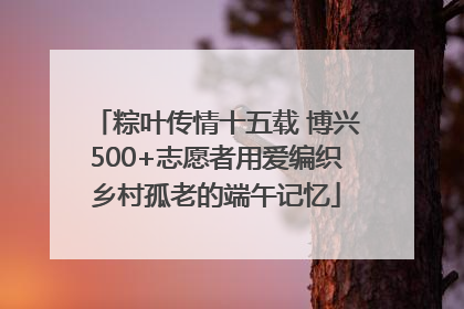 粽叶传情十五载 博兴500+志愿者用爱编织乡村孤老的端午记忆