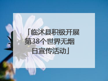 临沭县积极开展第38个世界无烟日宣传活动