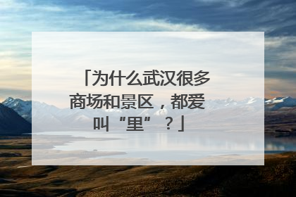 为什么武汉很多商场和景区，都爱叫“里”？