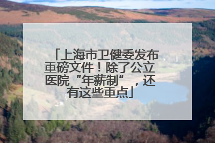 上海市卫健委发布重磅文件！除了公立医院“年薪制”，还有这些重点