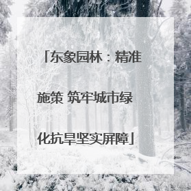 东象园林：精准施策 筑牢城市绿化抗旱坚实屏障