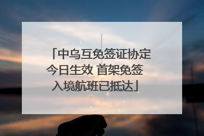 中乌互免签证协定今日生效 首架免签入境航班已抵达