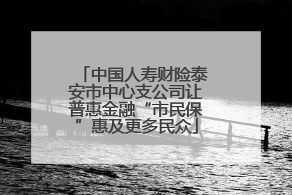 中国人寿财险泰安市中心支公司让普惠金融“市民保”惠及更多民众