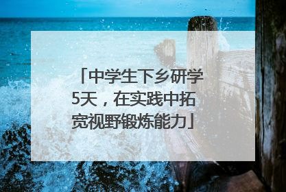 中学生下乡研学5天，在实践中拓宽视野锻炼能力
