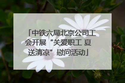 中铁六局北京公司工会开展“关爱职工 夏送清凉”慰问活动