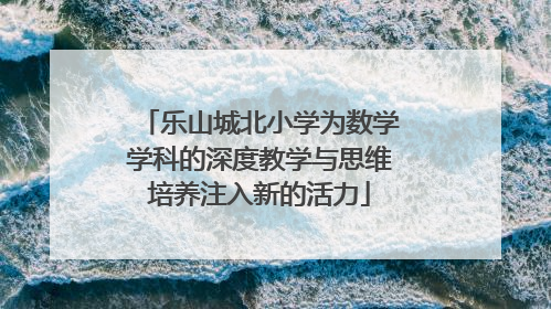 乐山城北小学为数学学科的深度教学与思维培养注入新的活力