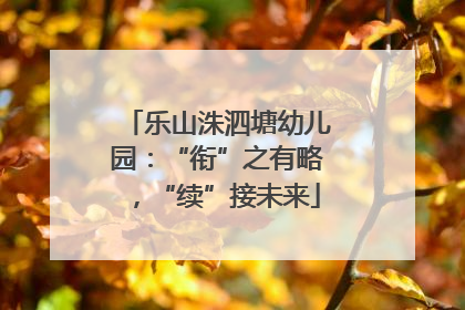 乐山洙泗塘幼儿园：“衔”之有略，“续”接未来