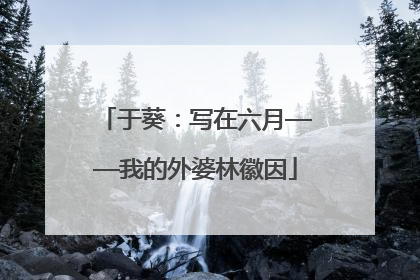 于葵：写在六月——我的外婆林徽因