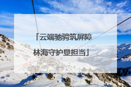 云端驰骋筑屏障 林海守护显担当