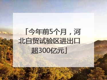 今年前5个月，河北自贸试验区进出口超300亿元