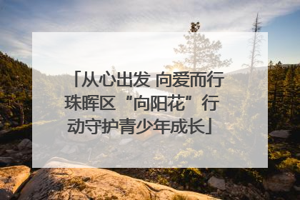 从心出发 向爱而行 珠晖区“向阳花”行动守护青少年成长