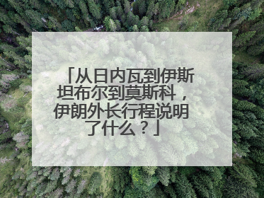 从日内瓦到伊斯坦布尔到莫斯科，伊朗外长行程说明了什么？