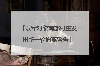 以军对黎南部村庄发出新一轮撤离警告