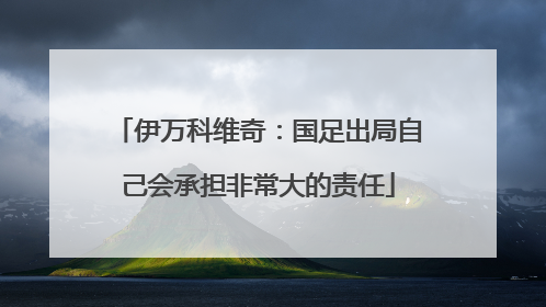 伊万科维奇：国足出局自己会承担非常大的责任