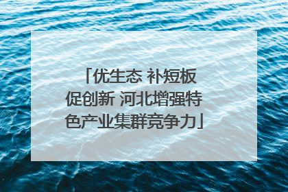 优生态 补短板 促创新 河北增强特色产业集群竞争力