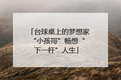 台球桌上的梦想家 “小孩哥”畅想“下一杆”人生