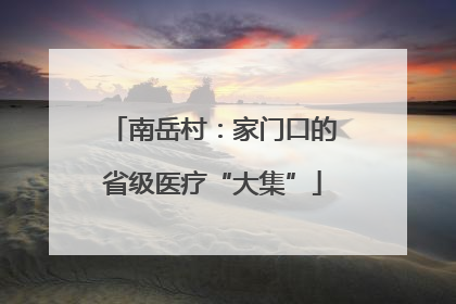 南岳村：家门口的省级医疗“大集”