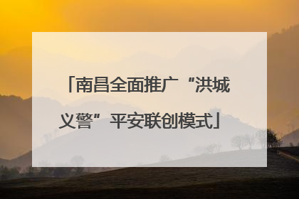南昌全面推广“洪城义警”平安联创模式
