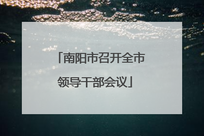 南阳市召开全市领导干部会议