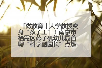 做教育︱大学教授变身“孩子王”！南京市栖霞区燕子矶幼儿园首聘“科学副园长”点燃萌娃科学梦