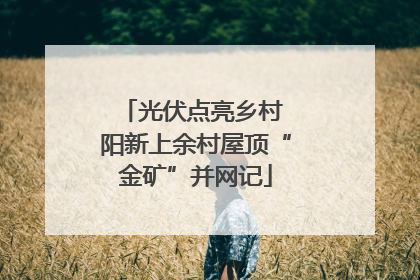 光伏点亮乡村 阳新上余村屋顶“金矿”并网记